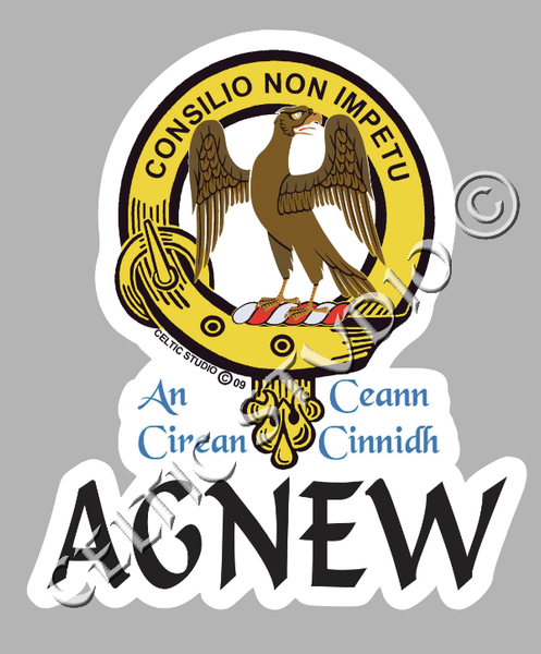 Vinyl  Agnew Clan Badge Decal - Personalized Scottish Family Heritage Sticker