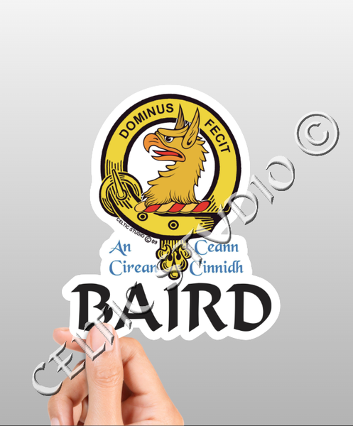 Vinyl  Baird Clan Badge Decal - Personalized Scottish Family Heritage Sticker