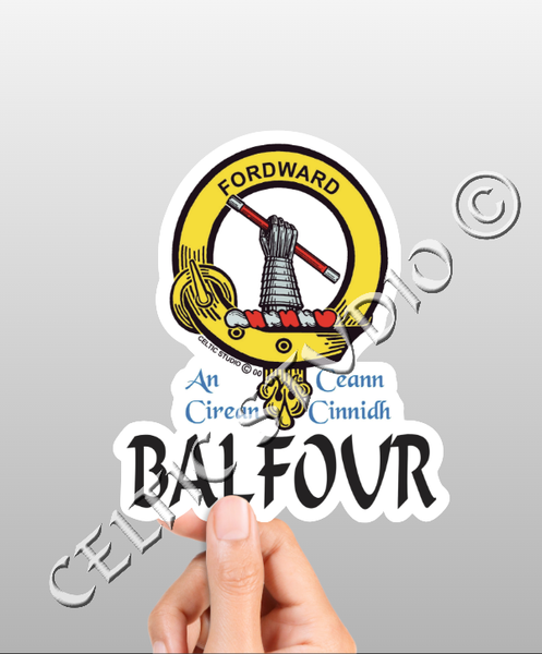 Vinyl  Balfour Clan Badge Decal - Personalized Scottish Family Heritage Sticker