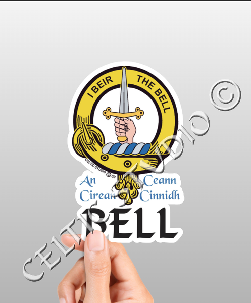 Vinyl  Bell Clan Badge Decal - Personalized Scottish Family Heritage Sticker