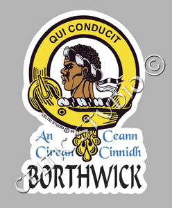 Custom Borthwick Clan Crest Decal - Scottish Heritage Emblem Sticker for Car, Laptop, and Water Bottle