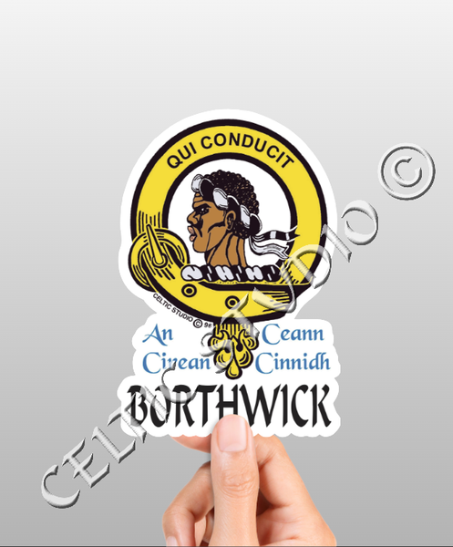 Vinyl  Borthwick Clan Badge Decal - Personalized Scottish Family Heritage Sticker