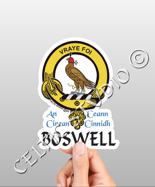 Vinyl  Boswell Clan Badge Decal - Personalized Scottish Family Heritage Sticker