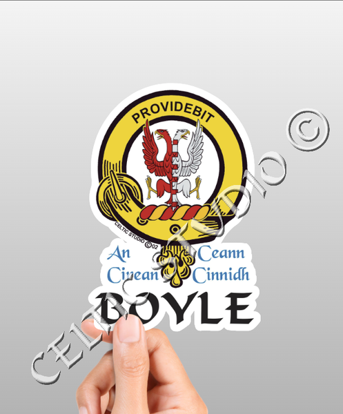 Vinyl  Boyle Clan Badge Decal - Personalized Scottish Family Heritage Sticker
