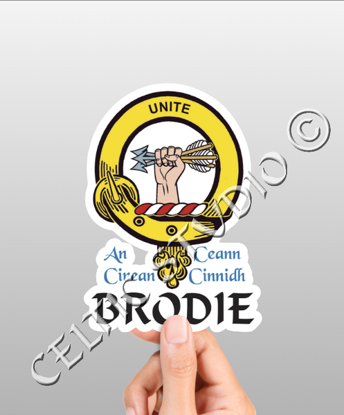 Vinyl  Brodie Clan Badge Decal - Personalized Scottish Family Heritage Sticker