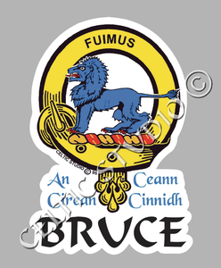 Custom Bruce Clan Crest Decal - Scottish Heritage Emblem Sticker for Car, Laptop, and Water Bottle