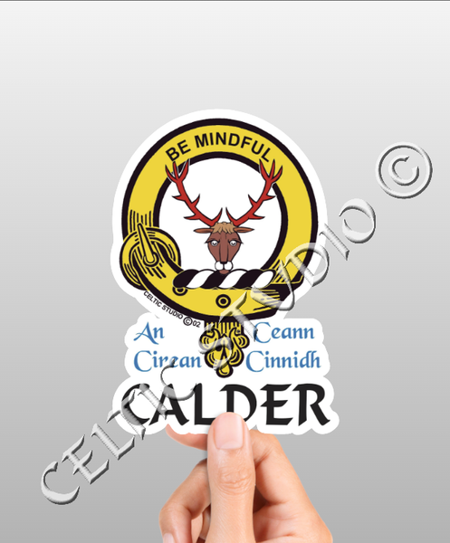 Vinyl  Calder Clan Badge Decal - Personalized Scottish Family Heritage Sticker