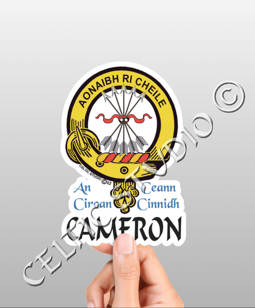 Vinyl  Cameron Clan Badge Decal - Personalized Scottish Family Heritage Sticker