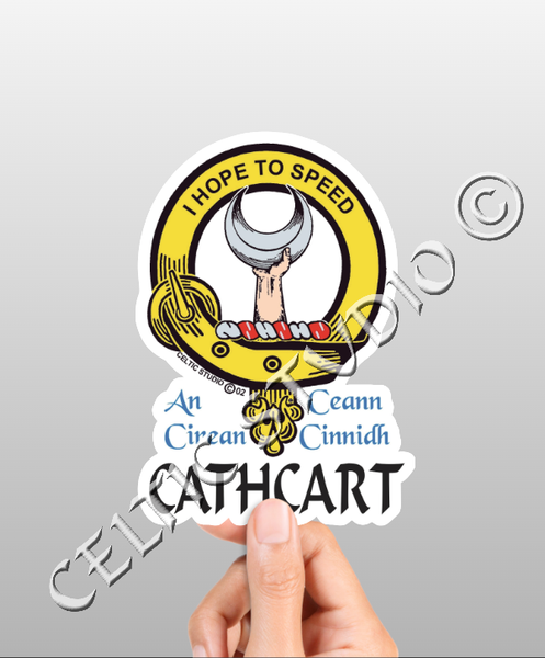 Vinyl  Cathcart Clan Badge Decal - Personalized Scottish Family Heritage Sticker
