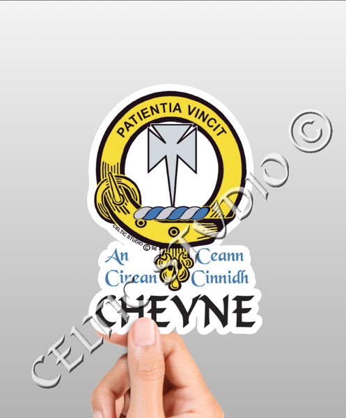 Vinyl  Cheyne Clan Badge Decal - Personalized Scottish Family Heritage Sticker