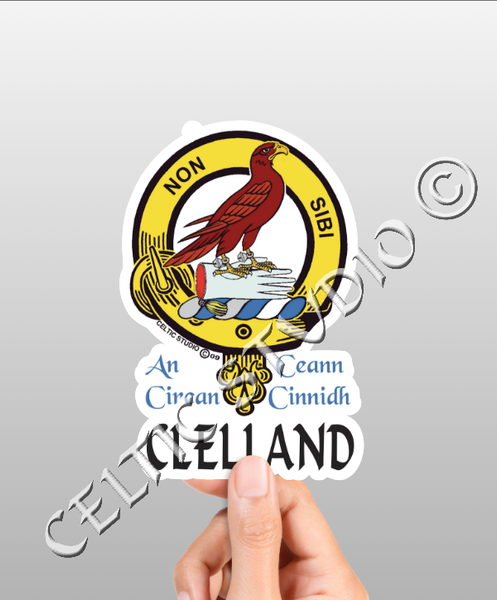 Clelland Clan Crest Decal | Custom Scottish Heritage Car & Laptop Stickers