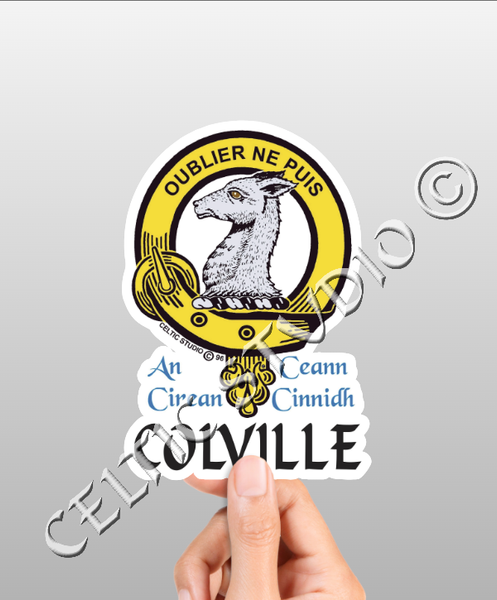 Vinyl  Colville Clan Badge Decal - Personalized Scottish Family Heritage Sticker