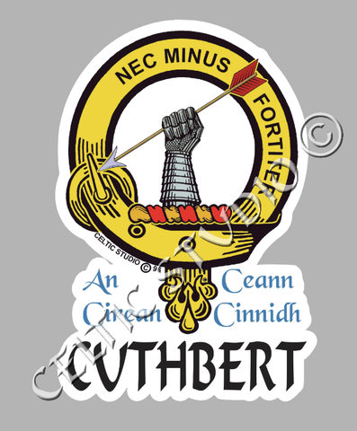 Custom Cuthbert Clan Crest Decal - Scottish Heritage Emblem Sticker for Car, Laptop, and Water Bottle