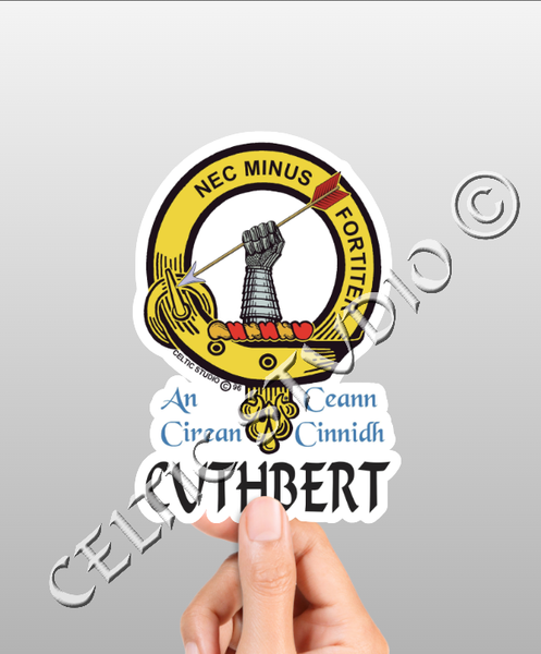 Vinyl  Cuthbert Clan Badge Decal - Personalized Scottish Family Heritage Sticker