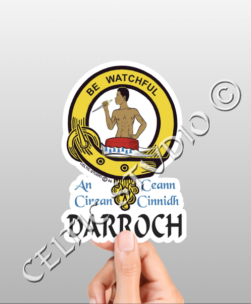 Vinyl  Darroch Clan Badge Decal - Personalized Scottish Family Heritage Sticker