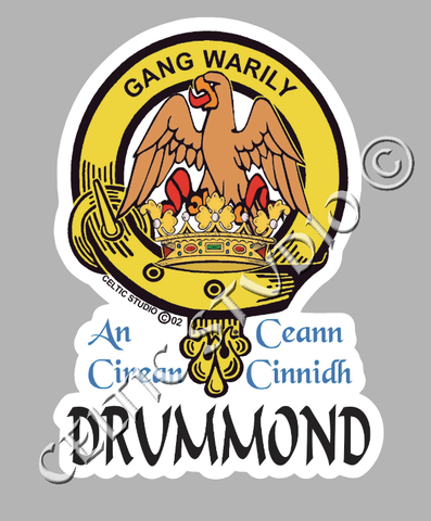 Custom Drummond Clan Crest Decal - Scottish Heritage Emblem Sticker for Car, Laptop, and Water Bottle