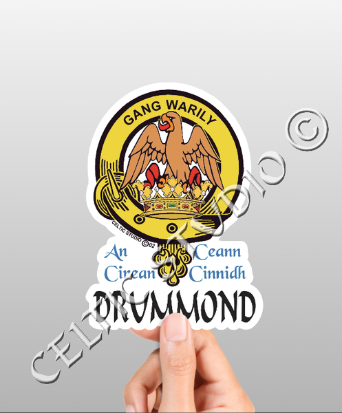 Vinyl  Drummond Clan Badge Decal - Personalized Scottish Family Heritage Sticker