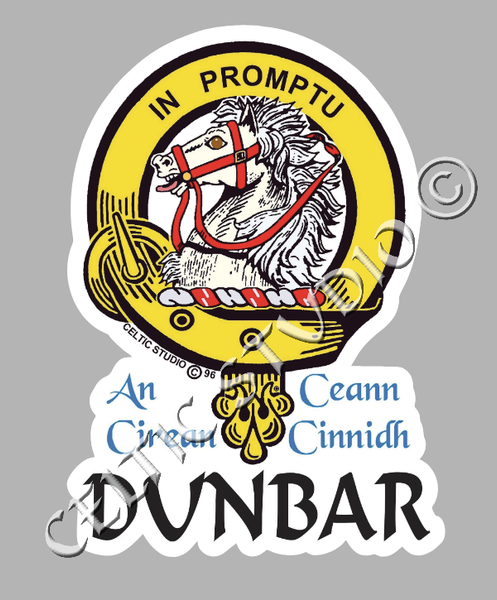Custom Dunbar Clan Crest Decal - Scottish Heritage Emblem Sticker for Car, Laptop, and Water Bottle