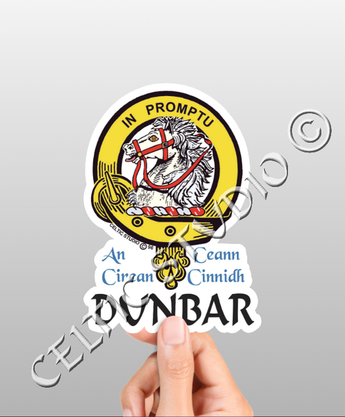 Vinyl  Dunbar Clan Badge Decal - Personalized Scottish Family Heritage Sticker