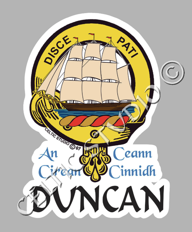 Custom Duncan Clan Crest Decal - Scottish Heritage Emblem Sticker for Car, Laptop, and Water Bottle