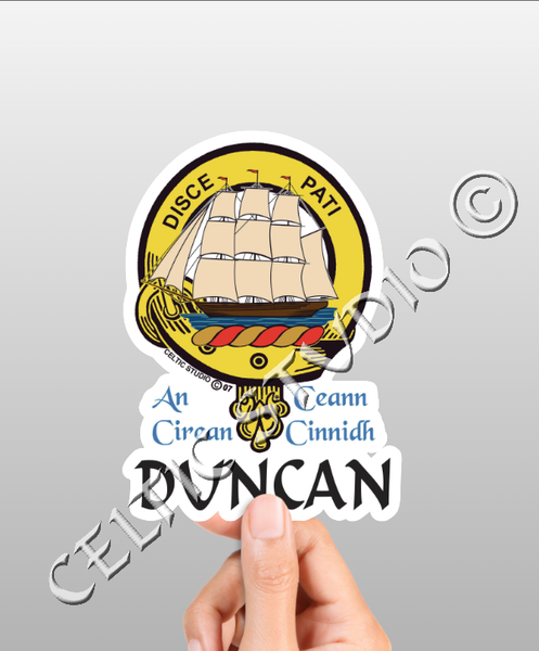 Vinyl  Duncan Clan Badge Decal - Personalized Scottish Family Heritage Sticker