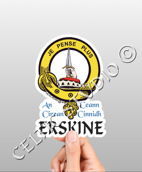 Vinyl  Erskine Clan Badge Decal - Personalized Scottish Family Heritage Sticker