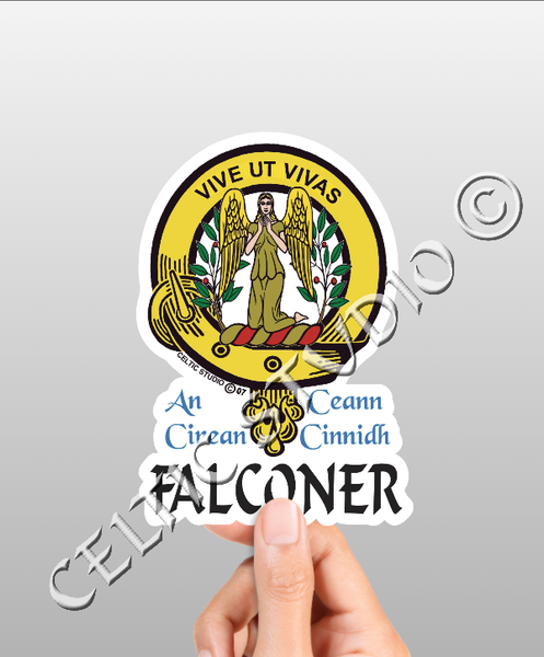Vinyl  Falconer Clan Badge Decal - Personalized Scottish Family Heritage Sticker