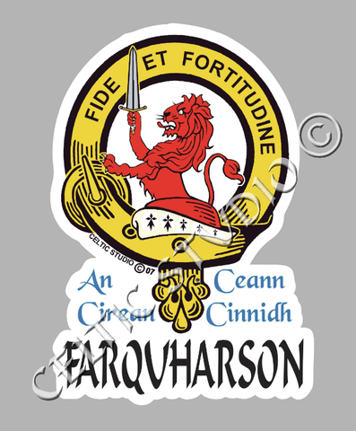 Custom Farquharson Clan Crest Decal - Scottish Heritage Emblem Sticker for Car, Laptop, and Water Bottle