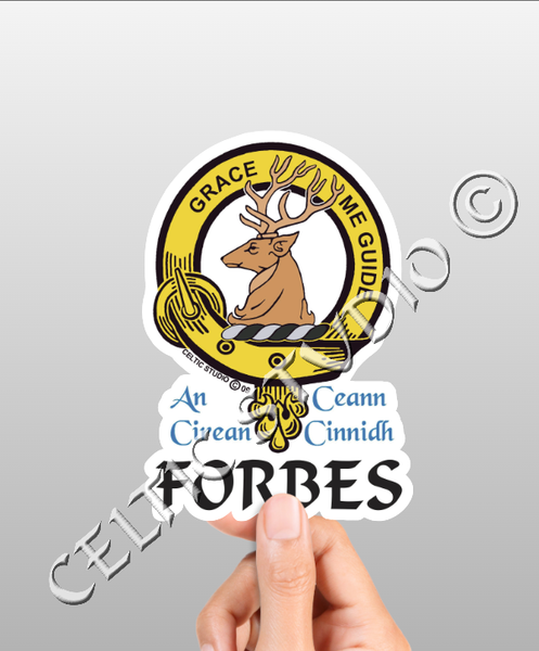 Vinyl  Forbes Clan Badge Decal - Personalized Scottish Family Heritage Sticker
