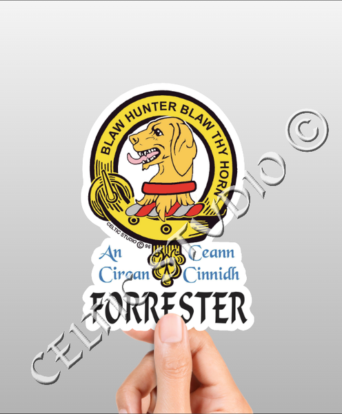 Vinyl  Forrester Clan Badge Decal - Personalized Scottish Family Heritage Sticker