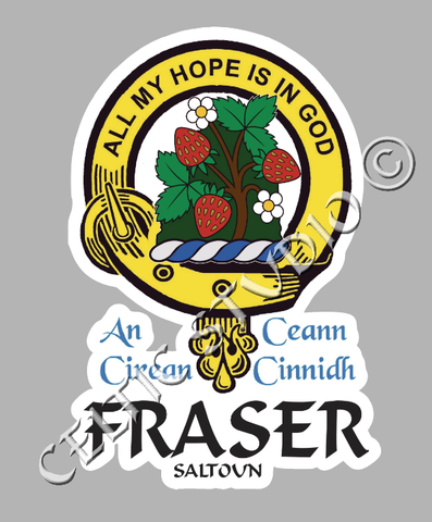 Fraser (Saltoun) Clan Crest Decal | Custom Scottish Heritage Car & Laptop Stickers