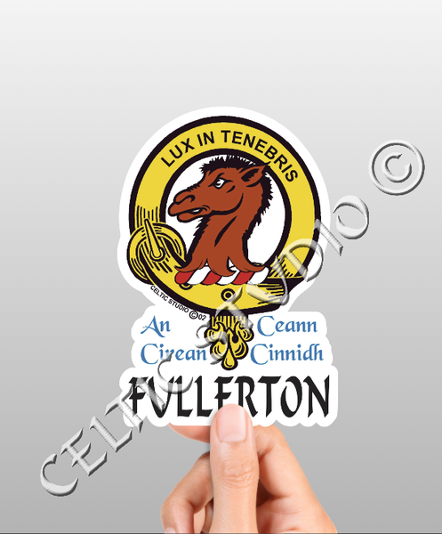 Vinyl  Fullerton Clan Badge Decal - Personalized Scottish Family Heritage Sticker