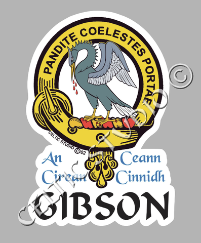 Custom Gibson Clan Crest Decal - Scottish Heritage Emblem Sticker for Car, Laptop, and Water Bottle