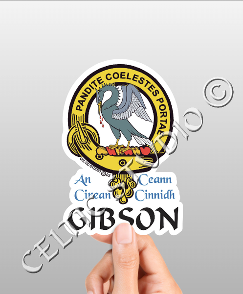 Vinyl  Gibson Clan Badge Decal - Personalized Scottish Family Heritage Sticker