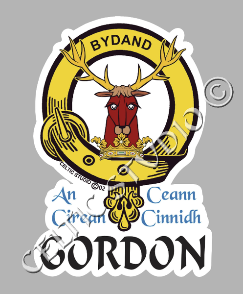 Custom Gordon Clan Crest Decal - Scottish Heritage Emblem Sticker for Car, Laptop, and Water Bottle