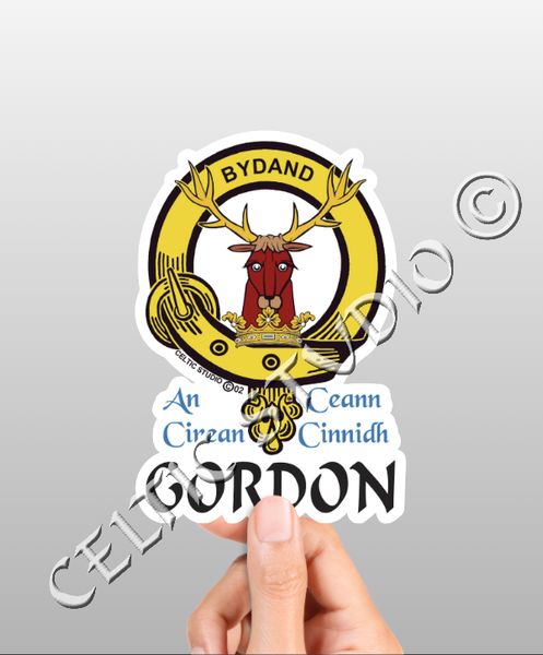 Vinyl  Gordon Clan Badge Decal - Personalized Scottish Family Heritage Sticker
