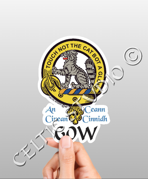 Vinyl  Gow Clan Badge Decal - Personalized Scottish Family Heritage Sticker