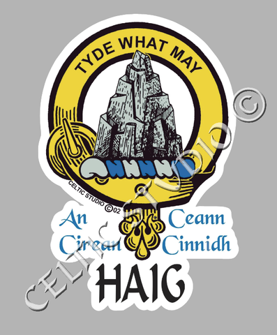 Custom Haig Clan Crest Decal - Scottish Heritage Emblem Sticker for Car, Laptop, and Water Bottle