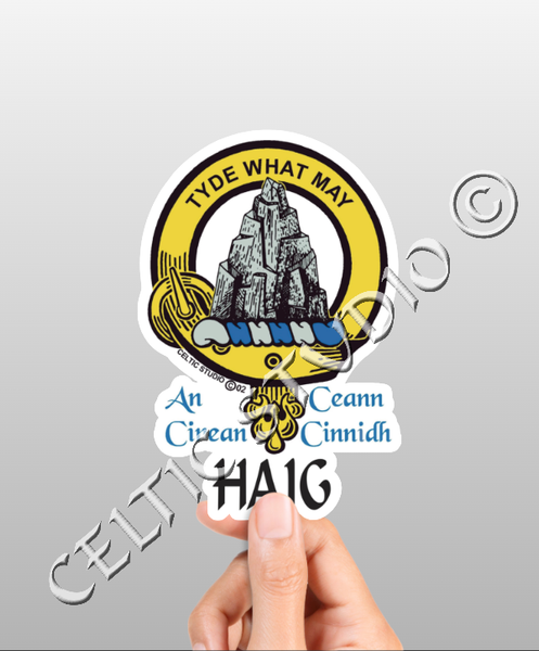 Vinyl  Haig Clan Badge Decal - Personalized Scottish Family Heritage Sticker