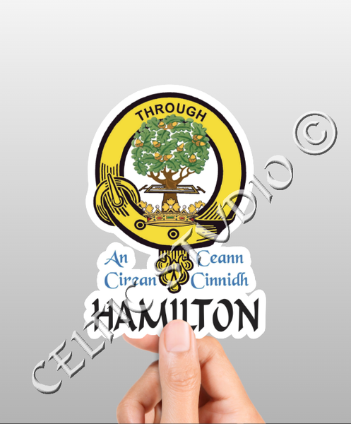 Vinyl  Hamilton Clan Badge Decal - Personalized Scottish Family Heritage Sticker