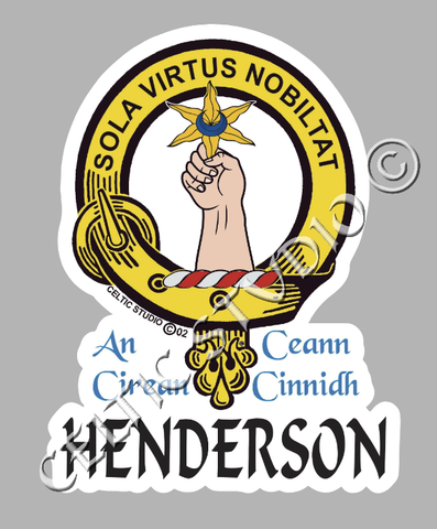 Custom Henderson Clan Crest Decal - Scottish Heritage Emblem Sticker for Car, Laptop, and Water Bottle
