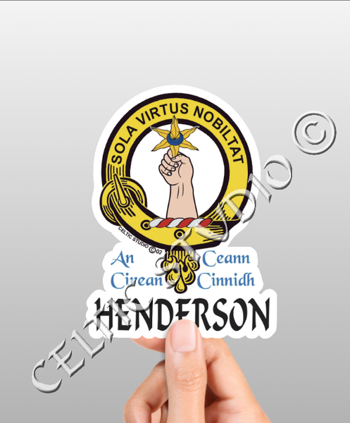 Vinyl  Henderson Clan Badge Decal - Personalized Scottish Family Heritage Sticker