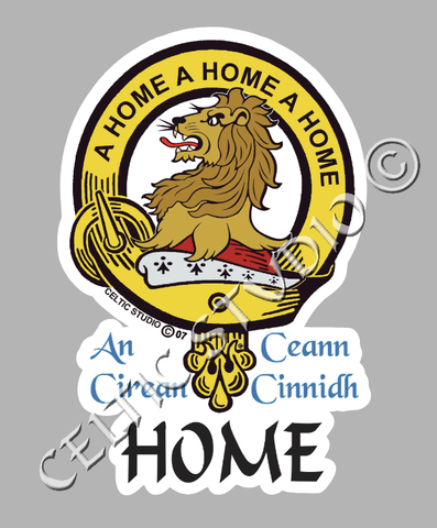Custom Home Clan Crest Decal - Scottish Heritage Emblem Sticker for Car, Laptop, and Water Bottle