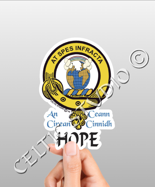 Vinyl  Hope Clan Badge Decal - Personalized Scottish Family Heritage Sticker
