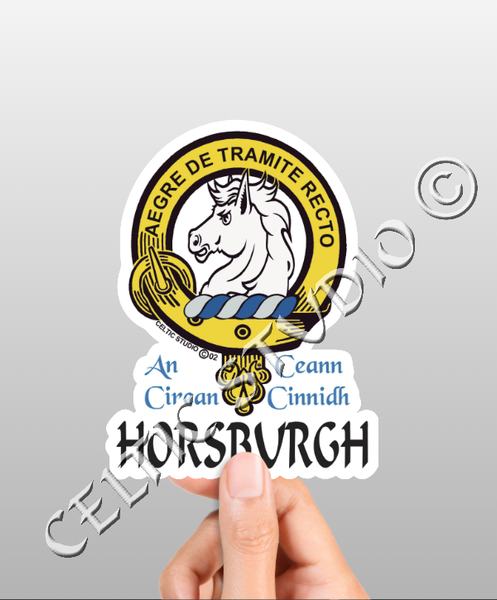 Vinyl  Horsburgh Clan Badge Decal - Personalized Scottish Family Heritage Sticker