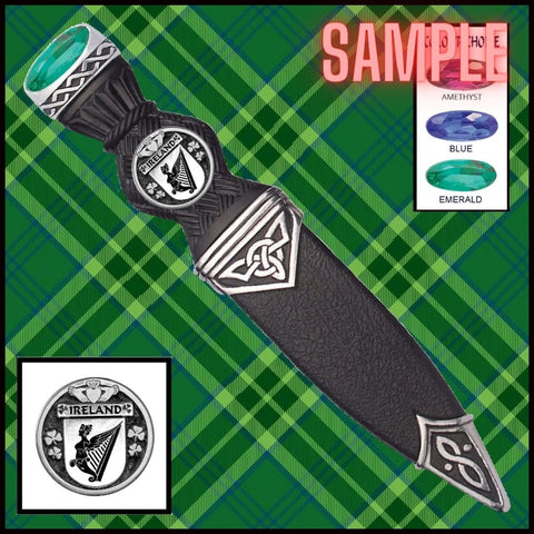 Phillips Irish Interlace Irish Disk Coat of Arms Sgian Dubh, Irish Knife ~ ISDCO