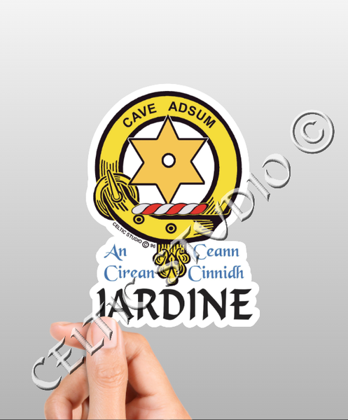 Vinyl  Jardine Clan Badge Decal - Personalized Scottish Family Heritage Sticker