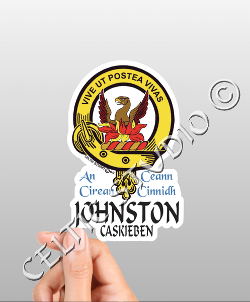 Johnston (Caskieben) Clan Crest Decal | Custom Scottish Heritage Car & Laptop Stickers