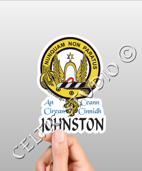 Johnston Clan Crest Decal | Custom Scottish Heritage Car & Laptop Stickers