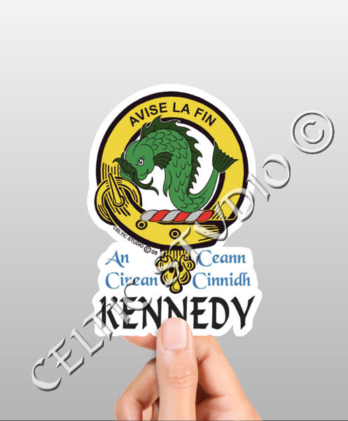 Vinyl  Kennedy Clan Badge Decal - Personalized Scottish Family Heritage Sticker